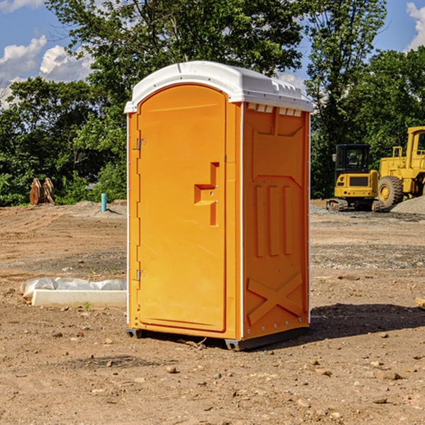 how often are the porta potties cleaned and serviced during a rental period in Patriot